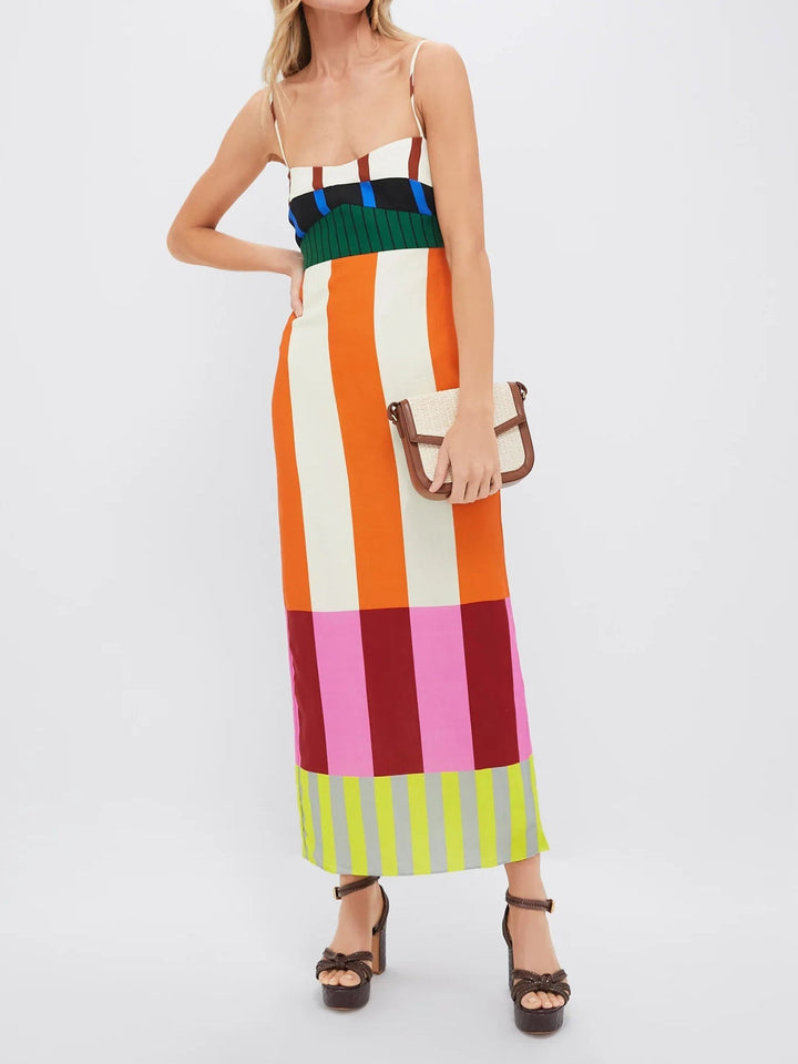 Melania™ | Maxi Abito Colorato a Righe